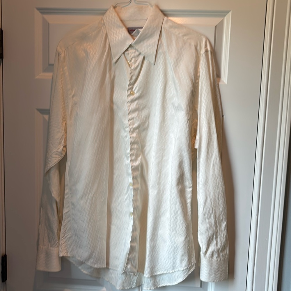 Men’s Made in Italy  Versace Classic Dress Shirts White/blue and Cream. Used.